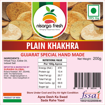 Plain Khakhra (Handmade) (200g) Nisarga Fresh