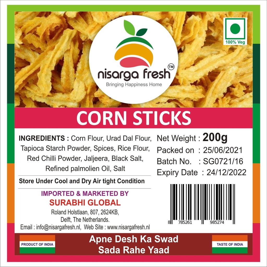 Corn Sticks(180g) Nisarga Fresh