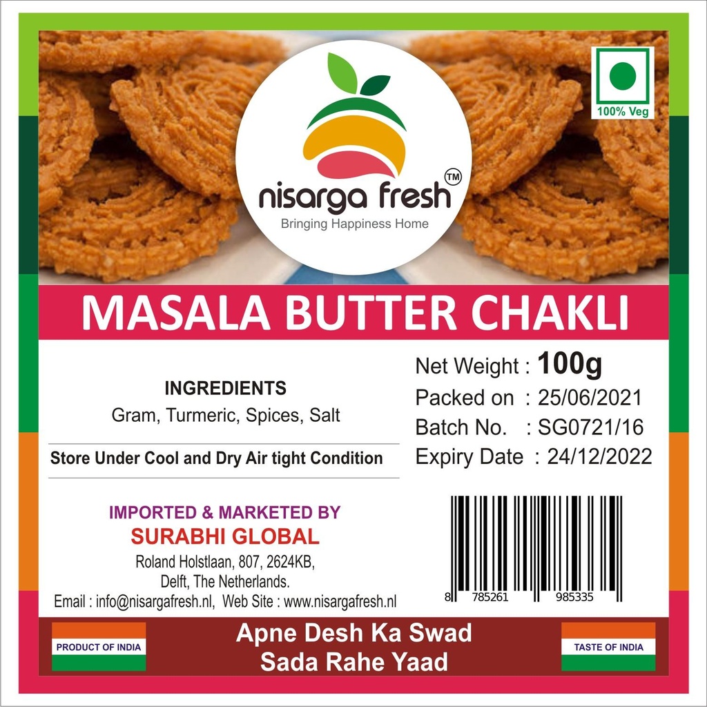 Masala Butter Chakli (100g) Nisarga Fresh