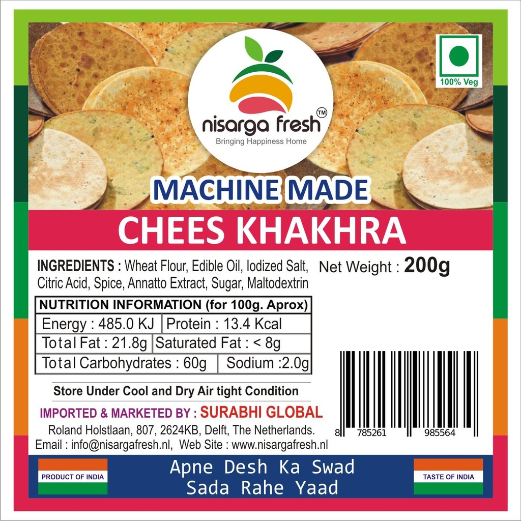 Cheese Khakhra (Machinemade) (200g) Nisarga Fresh