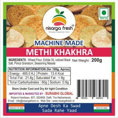 Methi Khakhra (Machinemade) (200g) Nisarga Fresh