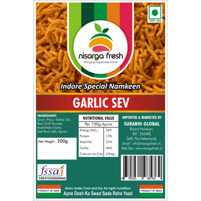 Garlic Sev (Indore Special) (200g) Nisarga Fresh