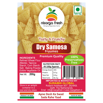 Dry Samosa Fryums (200g) Nisarga Fresh