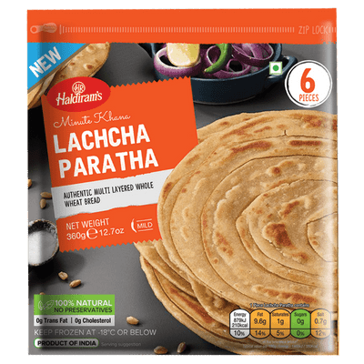 Frozen Lachcha Paratha (6pcs, 360g) Haldiram