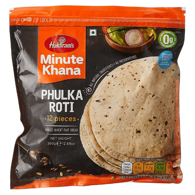 Frozen Phulka Roti (12pcs, 360g) Haldiram