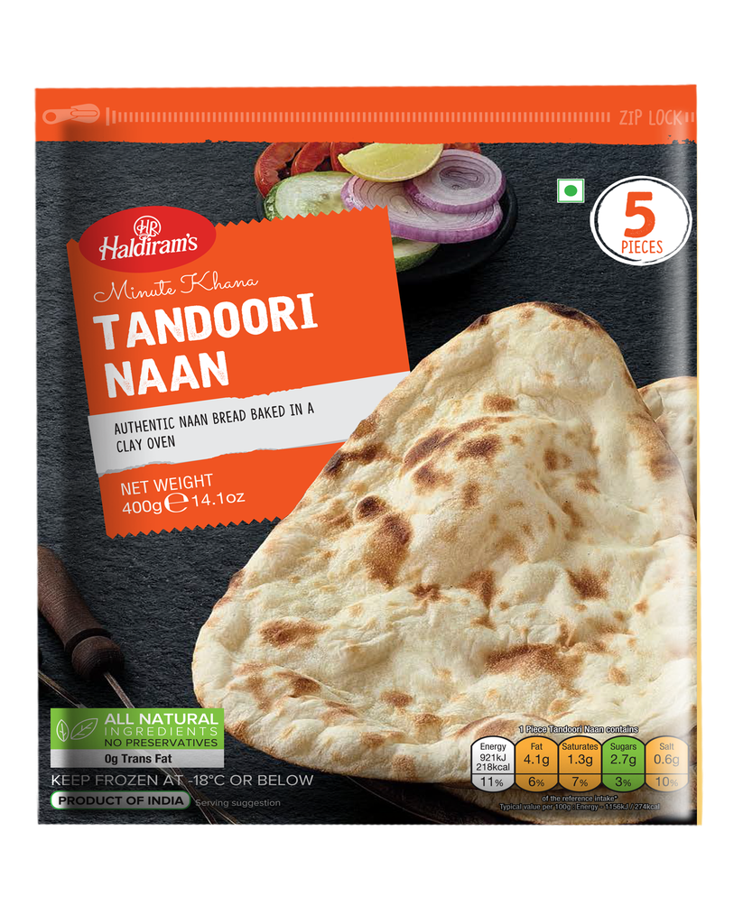 Frozen Tandoori Naan (5pcs, 400g) Haldiram