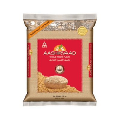 Whole Wheat Flour (Atta) (10kg) (Export Pack) Aashirvaad