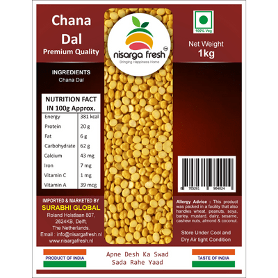 Chana Dal (Indian Premium) (1kg) Nisarga Fresh