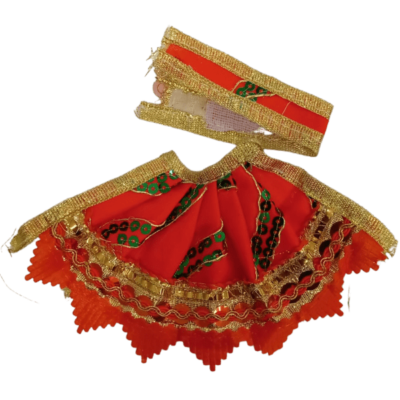 Dev Vastra (Small Size, 1pc) - Dev Vastra Orange And Green (Small No.3)
