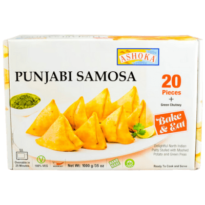 Frozen Punjabi Samosa with Green Chutney 20pc (1kg) Ashoka
