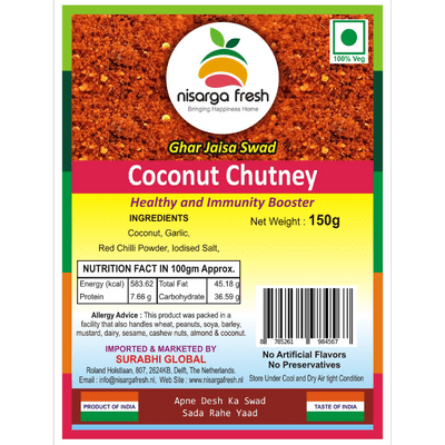Coconut Garlic Chutney (150g) Nisarga Fresh