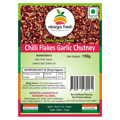 Chilli Flakes Garlic Chutney (150g) Nisarga Fresh