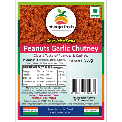 Peanuts Garlic Chutney (500g) Nisarga Fresh