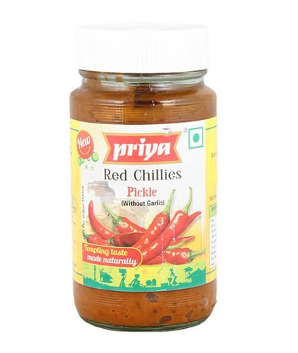 Red Chilli Pickle (Without Garlic) (300g) Priya