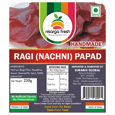 Ragi (Nachni) Papad (Big Size) (250g) Nisarga Fresh