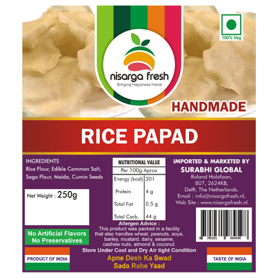 Rice Papad (Big Size) (250g) Nisarga Fresh