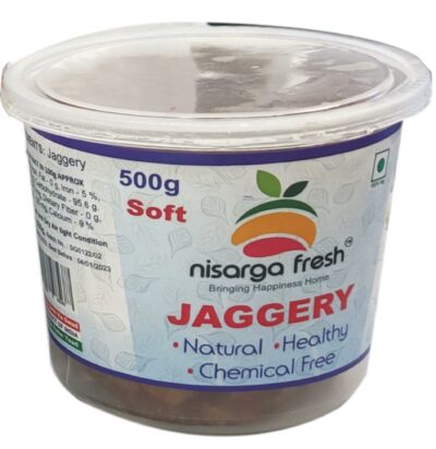 SOFT Jaggery (Gud) (Chemical Free) (500g) Nisarga Fresh