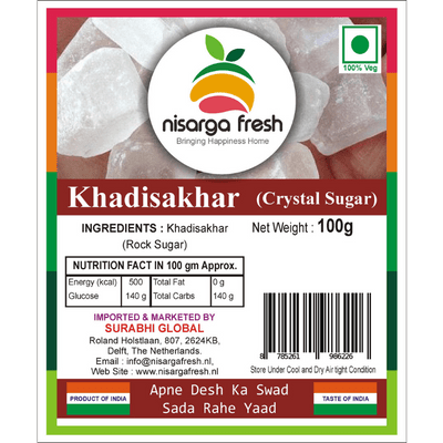 Khadi Sakhar (Big size crystal sugar) (100g) Nisarga Fresh