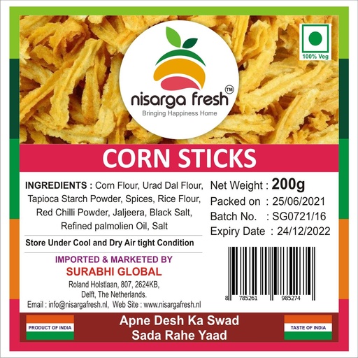 Corn Sticks(180g) Nisarga Fresh