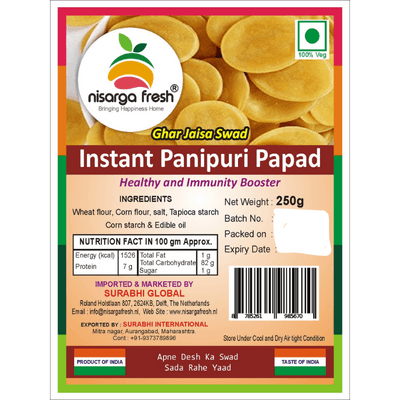 Instant Panipuri Papad (250g) Nisarga Fresh