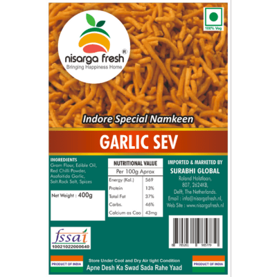 Garlic Sev Indore Special) (400g) Nisarga Fresh