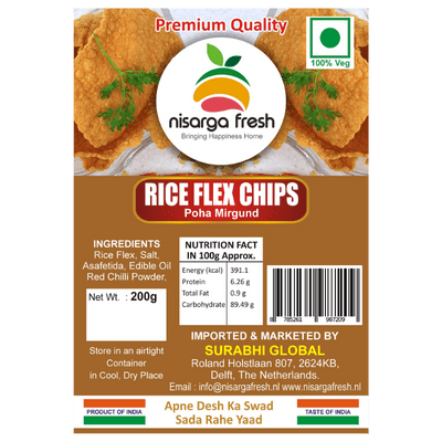 Poha Mirgunda (Rice Flex Papad) (200g) Nisarga Fresh