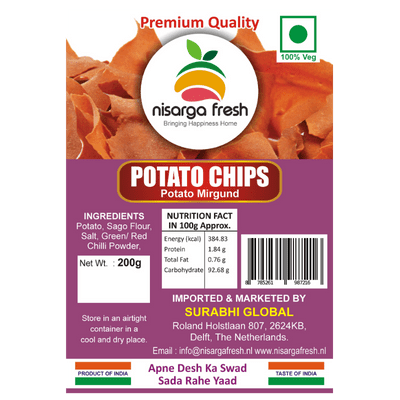 Potato Mirgunda Red (Papad) (200g) Nisarga Fresh