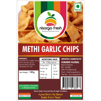 Methi Garlic Chips (200g) Nisarga Fresh