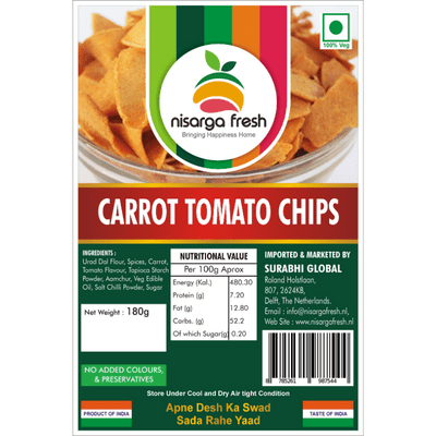 Carrot Tomato Chips (180g) Nisarga Fresh