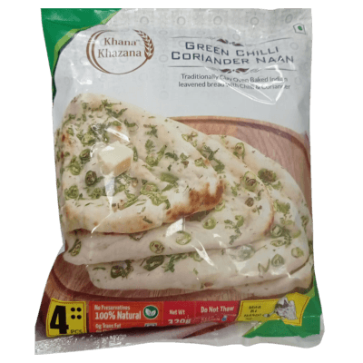 Chilli Coriander Nan (4pcs, 320g, Frozen) Khana Khazana