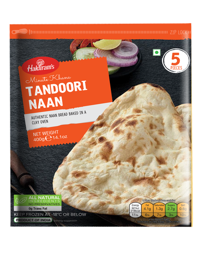 Frozen Tandoori Naan (5pcs, 400g) Haldiram