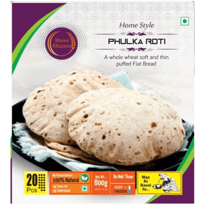 Frozen Phulka Roti (20pcs) (800g) Khana Khazana