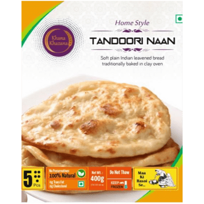 Frozen Tandoori Naan  (5pcs) (400g) Khana Khazana