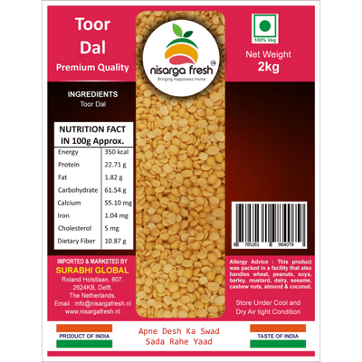 Toor Dal (Premium) (2kg) Nisarga Fresh