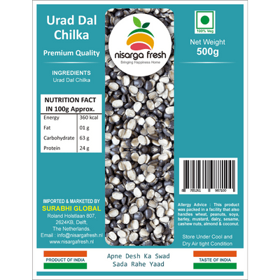 Urad (Urid) Dal Chilka (Premium) (500g) Nisarga Fresh