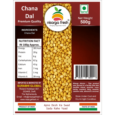 Chana Dal (Indian Premium) (500g) Nisarga Fresh