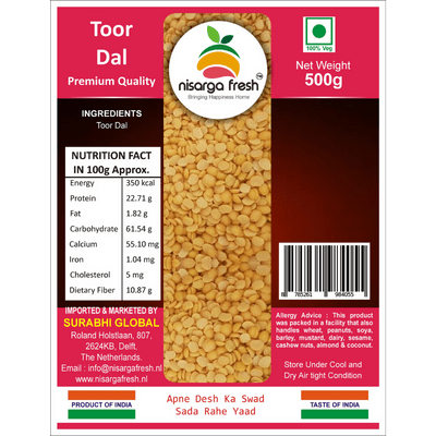 Toor Dal (Premium) (500g) Nisarga Fresh