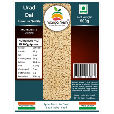 Urad (Urid) Dal (Premium) (500g) Nisarga Fresh