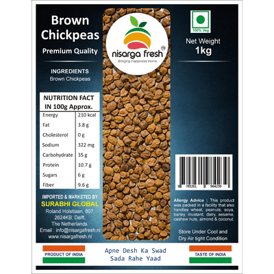 Chana - Brown (Brown Chickpeas) (Premium) Kala Chana (1kg) Nisarga Fresh