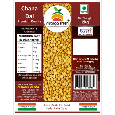 Chana Dal (Indian Premium) (2kg) Nisarga Fresh