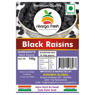 Black Raisins (Premium Quality) (100g) Nisarga Fresh