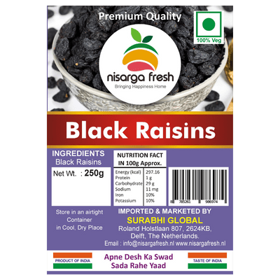 Black Raisins (Premium Quality) (250g) Nisarga Fresh