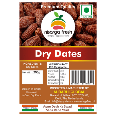 Dry Dates (Premium Quality) (250g) Nisarga Fresh