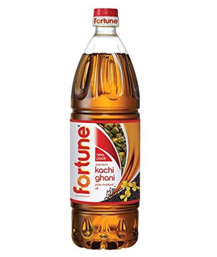Kachi Ghani Pure Cold Pressed Mustard Oil (1000ml) Fortune BB 1-7-2024