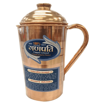 [HUTA-1010] Pure Copper Jar with Lid (1pc) Ganpati