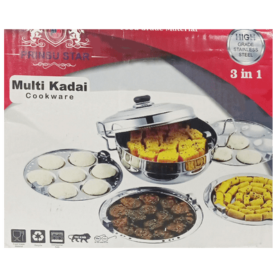 [HUTA-1004] Idli Maker (Gas and Induction safe)
(MultiKadhai Cookware 1pc) Prinsu Star