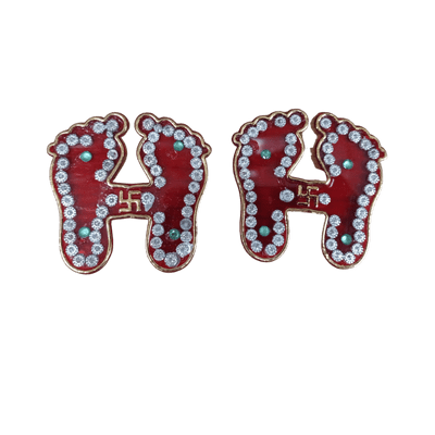 [POOJA-1011] Lakshmi Paul (Red) Pair (1pc) big size
