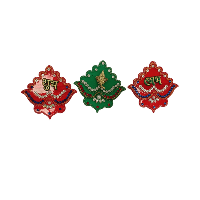 [POOJA-1036] Shubh Labh stickers (Lotus)
