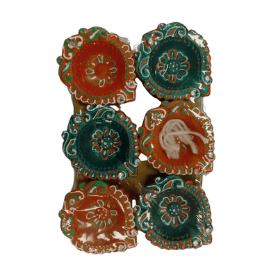 [POOJA-11201] Decorated Diya Set with Bati (6pc)