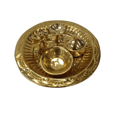 [DECO-1098] Brass Pooja Thali (Small Size, 1pc)